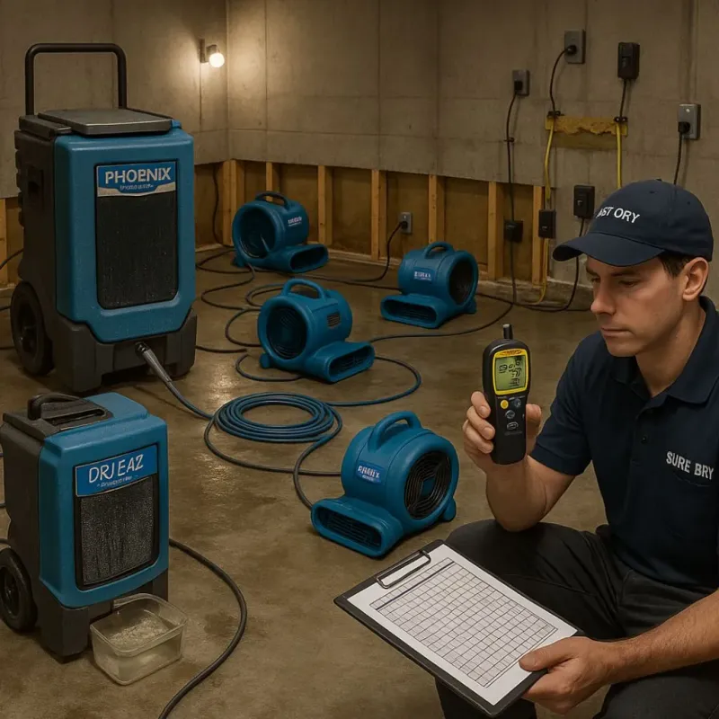 Structural Drying and Dehumidification process in Remerton, GA